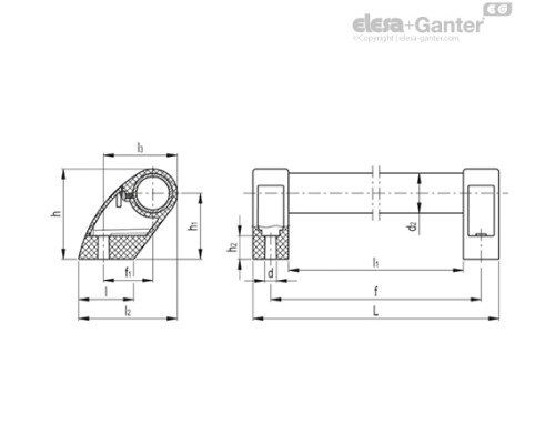 Выносная трубчатая ручка M.1053 P/30-495-SST (36937) ELESA+GANTER