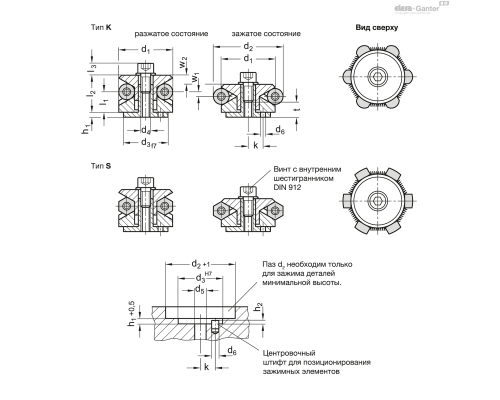 Зажим отверстия GN 411.2-11,7-K ELESA+GANTER