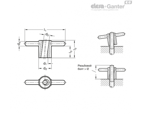 Быстрозажимная гайка GN 6305.1-M16-ST ELESA+GANTER