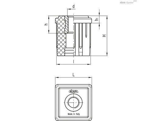 Торцевая заглушка ND.Q-30x1.5-M8 (319102) ELESA+GANTER