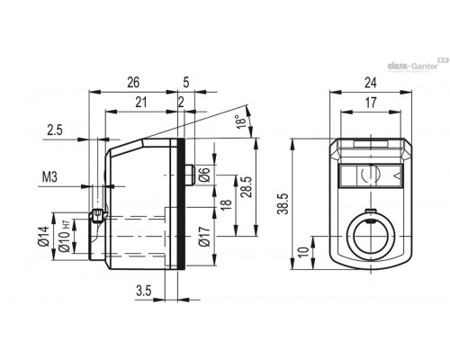 Индикатор DD50-AN-003-D-C1 (CE.80007-C1-3N) ELESA+GANTER