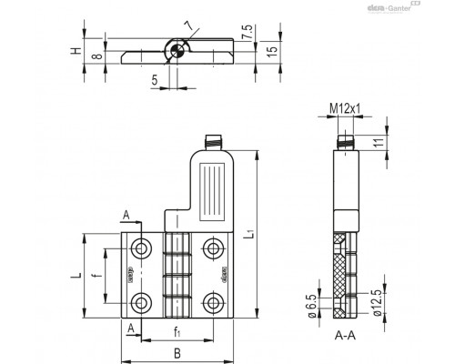 Петля CFSQ.60-SH-6-C-A-D-IP69K (427011-IP69K) ELESA+GANTER