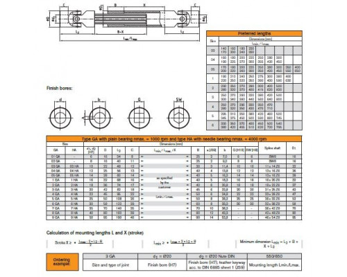 Карданное соединение 8 GA DIN 808 (40x80x450-620)