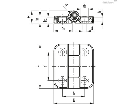 Петли CFQ.50 CH-4-C9 (426332-C9) ELESA+GANTER