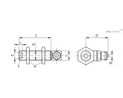 Крепление VPF-70-01-M5-F-L (VV.44002) ELESA+GANTER