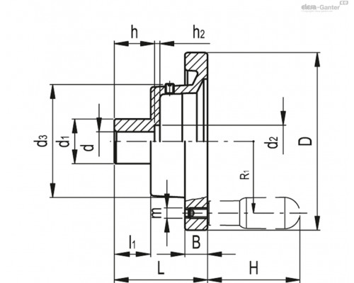 Маховик VAD.125-GXX2 A-12+I (CE.28611) ELESA+GANTER