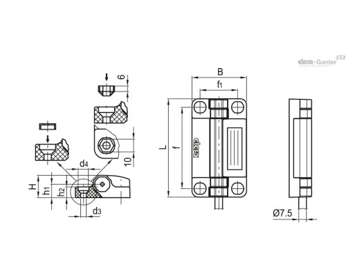 Петля CFSW.110-6-2NO+2NC-F-C-2-C33 (426612-C33) ELESA+GANTER