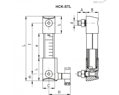 Индикатор HCK.508-SST-M12-FKM-PC-P-80-NO (118345) ELESA+GANTER