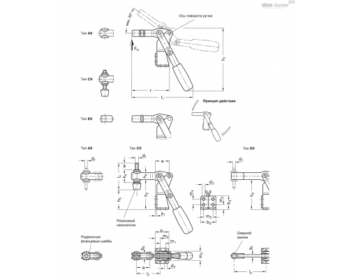 Прижим GN 812-200-EV ELESA+GANTER