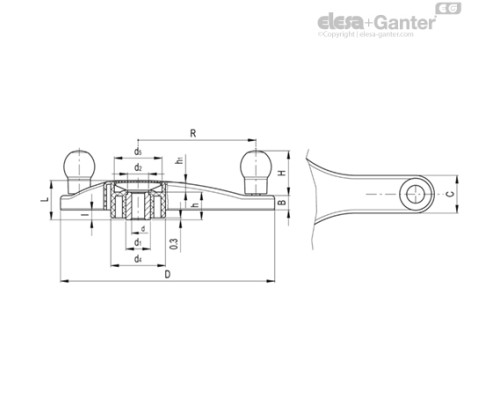 Трехлопастный маховик EYK.400+EBS A-20-C1 (208311-C1) ELESA+GANTER Трехлопастный маховик EYK.400+EBS A-20-C1 (208311-C1) ELESA+GANTER