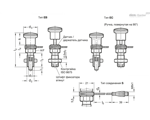 Штифт стопорный GN 817.6-4-6-EC-S-0.5 ELESA+GANTER