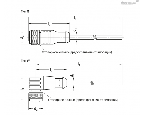 Кабель GN 330-M12x1-8-G-10 ELESA+GANTER