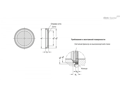 Сетчатый фильтр GN 7403.1-NI-18-100 ELESA+GANTER