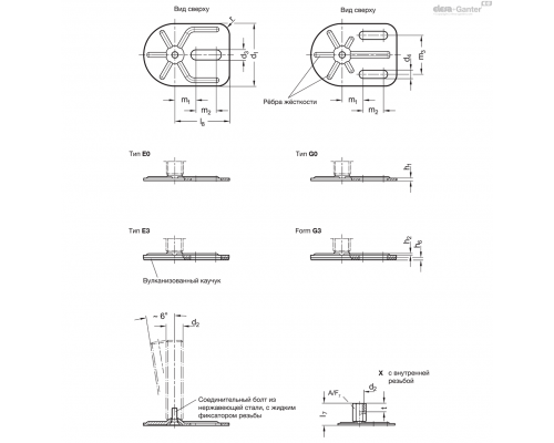 Регулируемая опора GN 42-80-M8-26-G3-X ELESA+GANTER