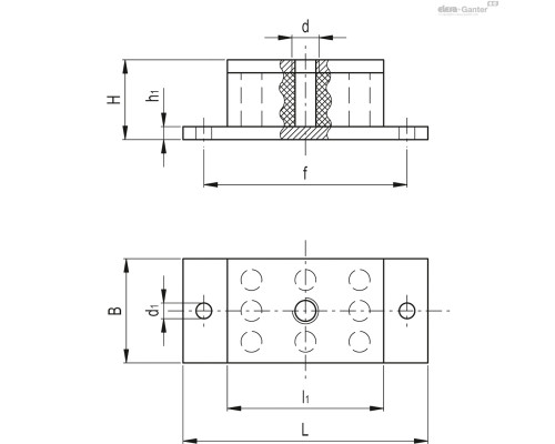 Виброгаситель AVR-R-130-30-200-30 (480211) ELESA+GANTER