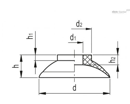 Вакуумная присоска VVI-35-A (VV.53013) ELESA+GANTER