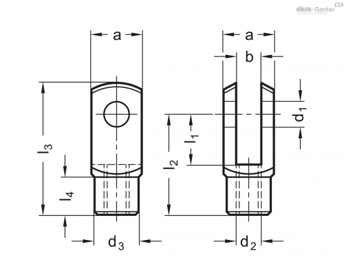 Вильчатая головка DIN 71752-6-24-M6L ELESA+GANTER