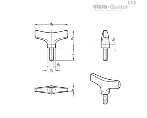 Лепестковый винт GN 8350-32-M5-20-MT ELESA+GANTER