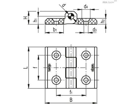 Петли CFMQ.60-AE-V0-45-SH-6 (149041) ELESA+GANTER