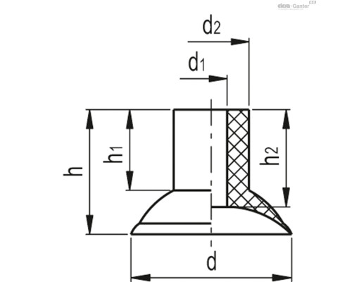 Вакуумная присоска VVH-18-A (VV.52050) ELESA+GANTER
