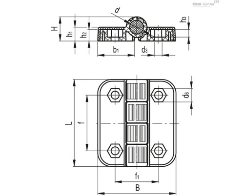 Петля CFP.50 EH-4-C9 (426313-C9) ELESA+GANTER