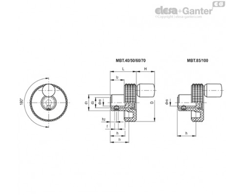Ручка управления MBT.60+I B-8-C3 (34598-C3) ELESA+GANTER