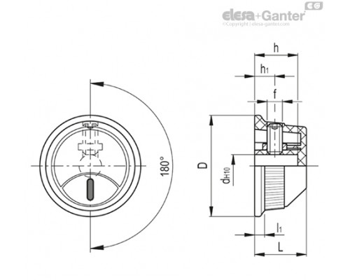 Ручка управления MI.404/45 N-8 (66855) ELESA+GANTER