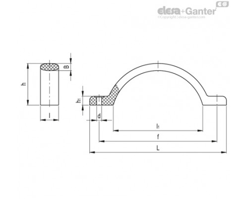 Мостовидная ручка M.478/150-6 (37451) ELESA+GANTER