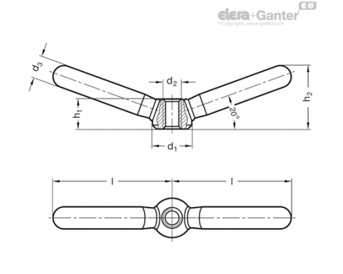 Зажимная гайка с двуплечим рычагом GN 99.8-16-M8-A4 ELESA+GANTER
