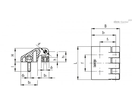 Петля CFD.30 p-M3x13-B-M3 (422731) ELESA+GANTER