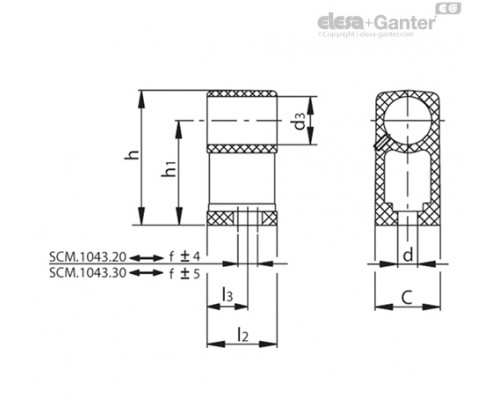 Промежуточный стержень SCM.1043-20 (15306) ELESA+GANTER