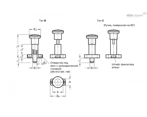 Штифт стопорный GN 817.1-6-6-B-RT ELESA+GANTER