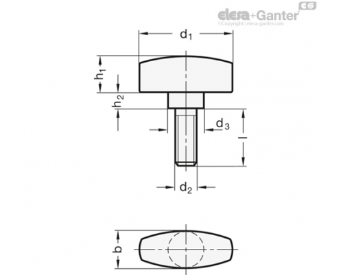 Лепестковый винт GN 433-A4-34-M6-25-MT ELESA+GANTER