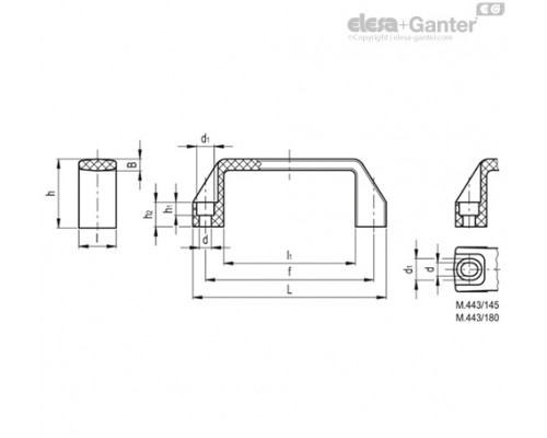 Мостовидная ручка M.443/180 N-CH (37196) ELESA+GANTER