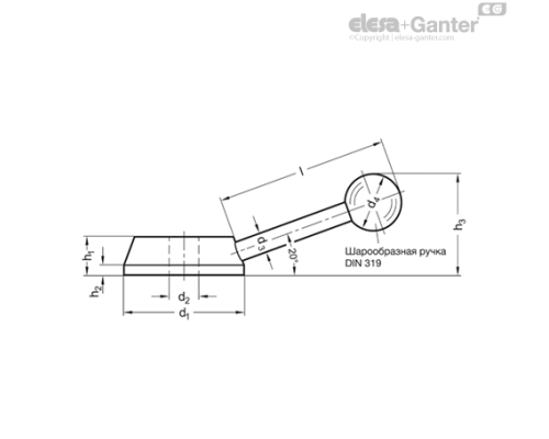 Рычаг управления GN 211-65-B16 ELESA+GANTER Рычаг управления GN 211-65-B16 ELESA+GANTER