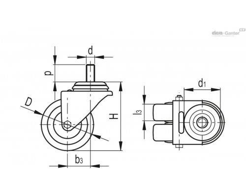 Колесико RE.C6-050-CBL-G (451959) ELESA+GANTER