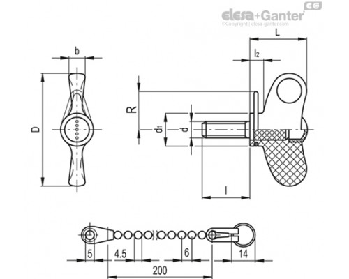 Зажимной барашек EWN.63 p-M10x40-C1-LP (222785-C1) ELESA+GANTER