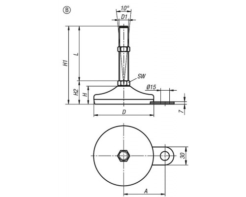 Опора K0739.1208010X50 Kipp