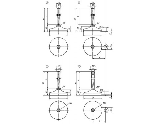Опора K0739.1208010X50 Kipp