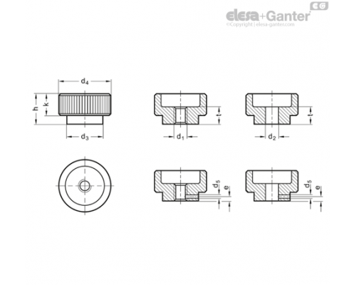 Гайка с накаткой DIN 6303-B5-* ELESA+GANTER