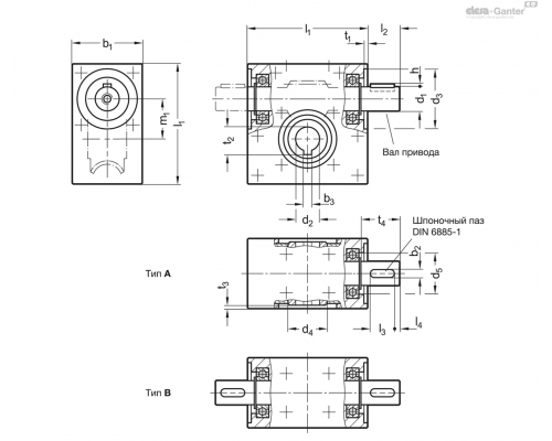 Редуктор GN 3975-20-B-12-13-AN ELESA+GANTER