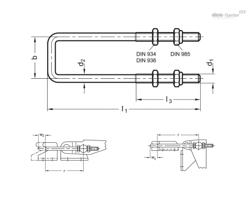 Натяжная задвижка GN 951.1-M4-21-203-ST ELESA+GANTER