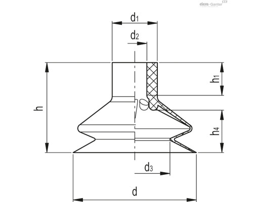 Вакуумная присоска VVL-56-S (VV.56062) ELESA+GANTER