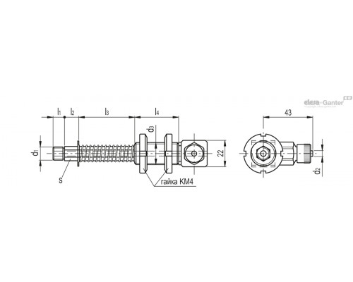 Крепление VPC-55-91-G3/8-M-L (VV.41004) ELESA+GANTER