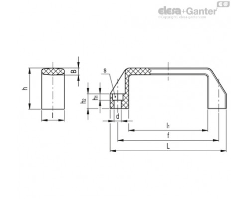 Мостовидная ручка M.443/145-EH-6 (37141) ELESA+GANTER