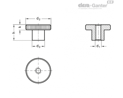 Гайка с накаткой DIN 466-M4-A4 ELESA+GANTER
