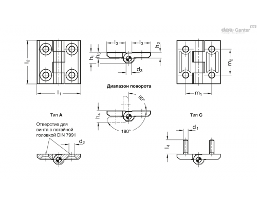 Петли GN 237-ZD-30-30-A-SW ELESA+GANTER
