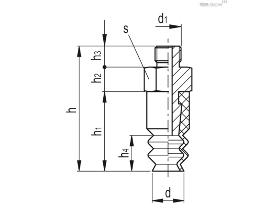 Вакуумная присоска VVL-06-M5-T-S (VV.56006) ELESA+GANTER