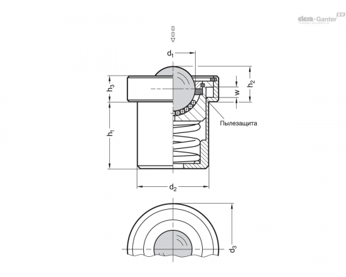 Элемент передачи GN 509.7-30-SBL ELESA+GANTER