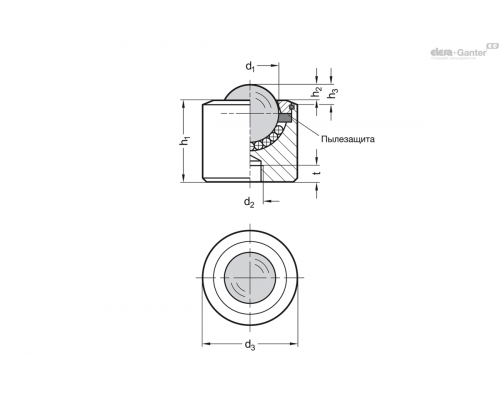 Элемент передачи GN 509.6-30-SNI-M8 ELESA+GANTER